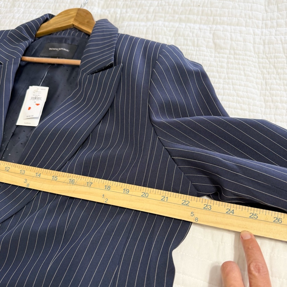 Banana Republic Navy Pinstripe Blazer NWT Size 18 - Picture 6 of 9